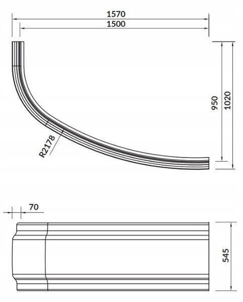 Cersanit Joanna New, vaňový panel 150cm pravý/ľavý, biela, S401-104