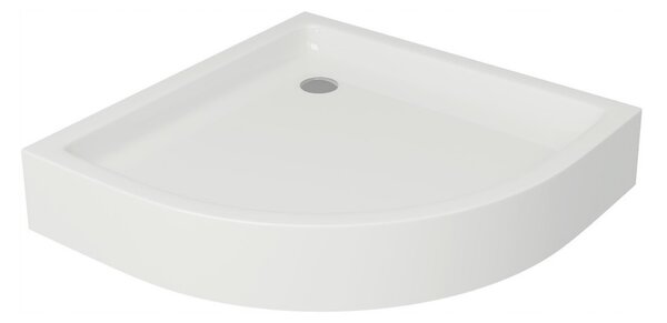 Cersanit Basic+Tako, štvrťkruhový sprchový kút 90x90x185 cm + sprchová vanička 90x16cm, biela, S601-118