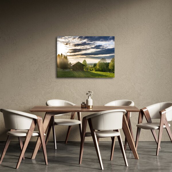 Obraz lesnej chaty (70x50 cm)