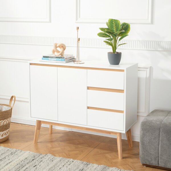 ŠIROKÁ KOMODA, biela, 97/34/80 cm MID.YOU - Online Only drobný nábytok, Online Only
