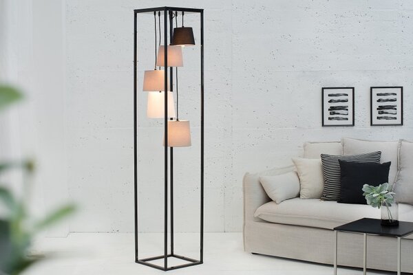 Dizajnová stojanová lampa Shadow II čierno-sivá