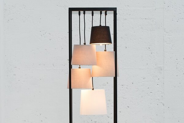 Dizajnová stojanová lampa Shadow II čierno-sivá