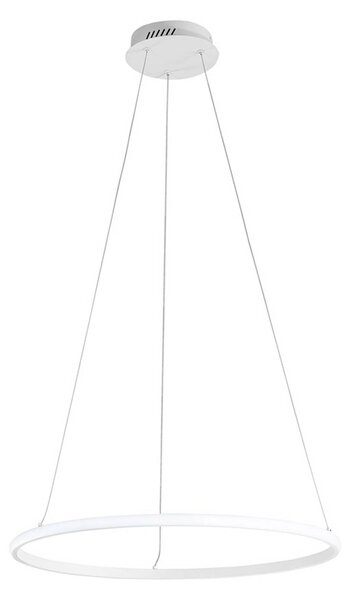 LED závesné svietidlo Axis, Ø 60 cm, biela, kov,, Biela / opálová, Obývacia izba / jedáleň, kov, Moderný, Závesné svietidlo