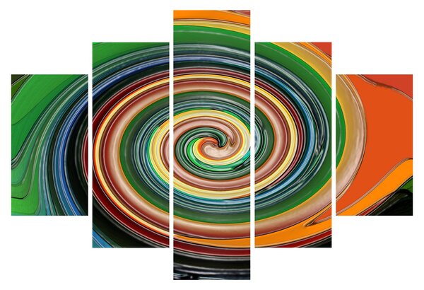 Abstraktný obraz - farebná špirála (150x105 cm)