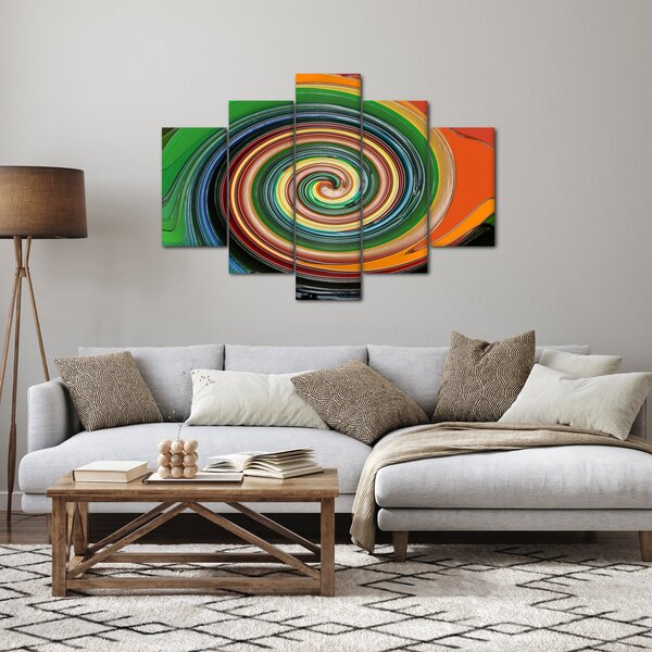 Abstraktný obraz - farebná špirála (150x105 cm)