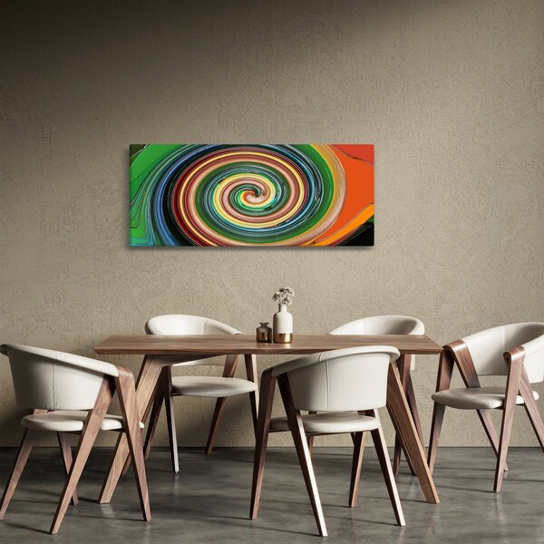 Abstraktný obraz - farebná špirála (120x50 cm)