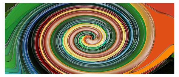 Abstraktný obraz - farebná špirála (120x50 cm)