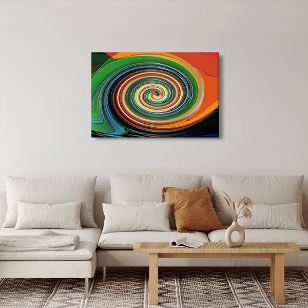 Abstraktný obraz - farebná špirála (90x60 cm)