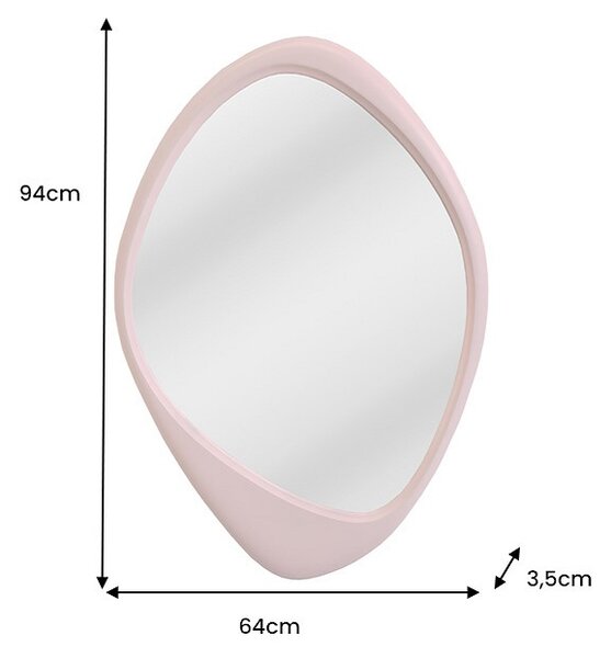 Dizajnové nástenné zrkadlo Abishek 94 cm ružové