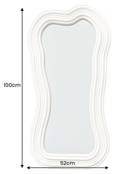 Dizajnové nástenné zrkadlo Mahealani 100 cm biele