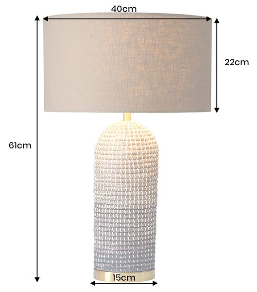 Dizajnová stolová lampa Saretha 61 cm hnedá
