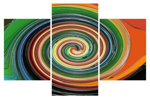 Abstraktný obraz - farebná špirála (90x60 cm)