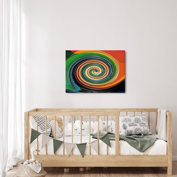 Abstraktný obraz - farebná špirála (70x50 cm)