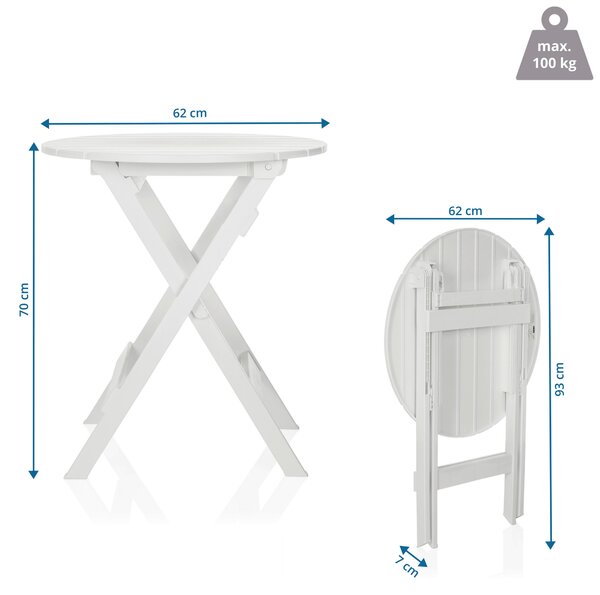 SKLADACÍ ZÁHRADNÝ STÔL, plast, 62/70/62 cm Gardenson - Online Only záhrada, Online Only