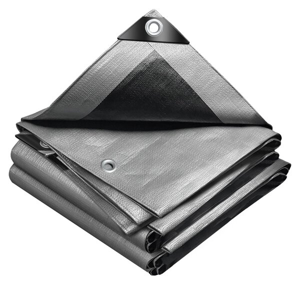VOUNOT® 2x3 m krycia plachta 240 g/m² Vodotesná plachta na nákladné vozidlá s očkami, tkaninová plachta, sivá