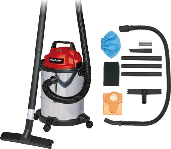 Einhell TC-VC 1815 S, 1250 W, Bubnový vysávač, Suché a mokré, Vrecko na prach, 15 L, Filtrovanie