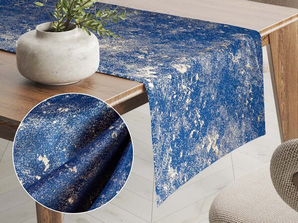 Biante Zamatový behúň na stôl Isabela IBL-005 Gold Design kráľovská modrá 20x120 cm
