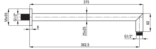 Deante Cascada Anemon, podomietová sprchová sada s dažďovou nerezovou hlavicou 200x200 mm, chrómová, NAC_09AP