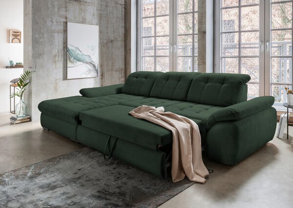ROHOVÁ SEDAČKA, textil, tmavozelená Livetastic - Sedačky, Online Only