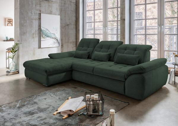 ROHOVÁ SEDAČKA, textil, tmavozelená Livetastic - Sedačky, Online Only