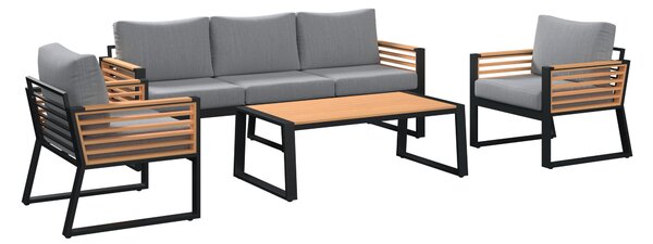 TERASOVÁ SEDACIA SÚPRAVA 4-dielne, drevo, kov, textil Ambia Garden - Online Only záhrada, Online Only