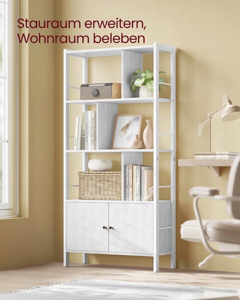 REGÁL, biela, farba javora, oceľ, 74/154,5/30 cm Boxxx - Regály, Online Only