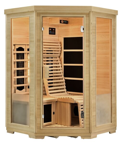 Infračervená sauna / tepelná kabína Aalborg s triplexným vykurovacím systémom a drevom Hemlock