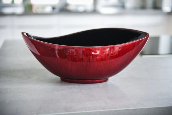Misa na rostliny MONDANA, sklolaminát, šírka 39 cm, červeno-čierna