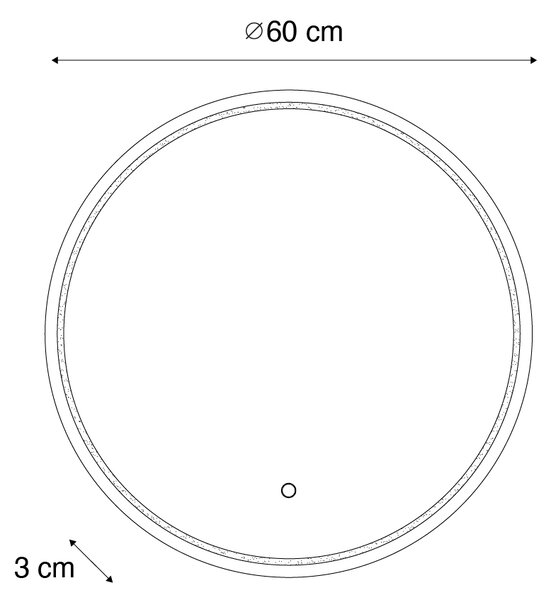 Moderné zrkadlo do kúpeľne 60 cm vrátane LED a dotykového stmievača - Sebas