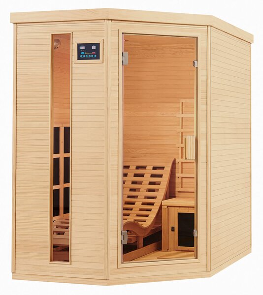 Infračervená sauna/ tepelná kabína Kolding s vykurovacím systémom Triplex a drevom Hemlock