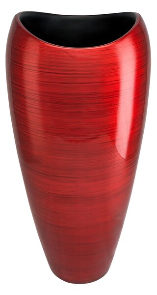 Kvetináč DELUXE, sklolaminát, výška 81 cm, červeno-čierný lesk