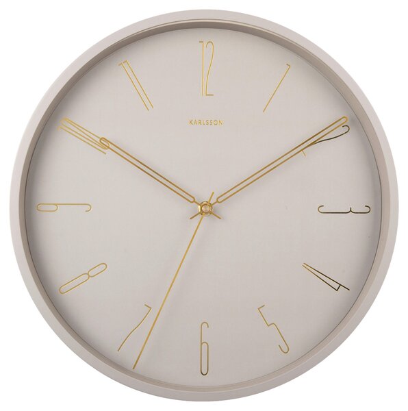 NÁSTENNÉ HODINY zlatá, sivá 35/35/4 cm Karlsson - Hodiny, Online Only