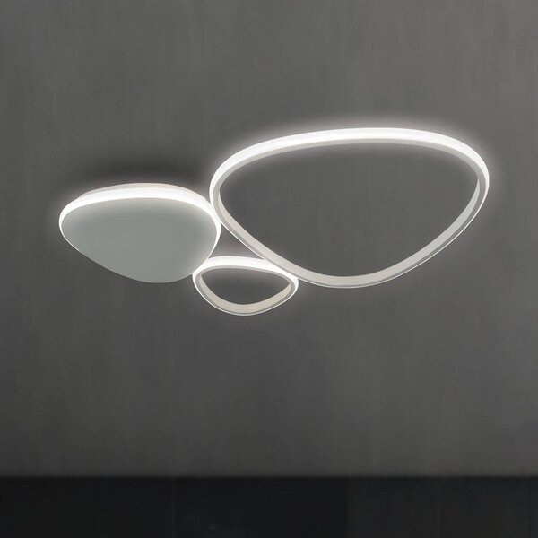 Stropné LED svetlo Helix, strieborná, dĺžka 62 cm, kov, Chrómová / strieborná, Obývacia izba / jedáleň, Hliník, Moderný