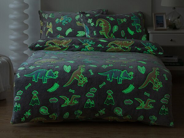 XPOSE® Mikroplyšové obliečky DINOSAURY Exclusive (svietiaci efekt)