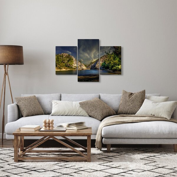 Obraz krajiny s jazerom (90x60 cm)