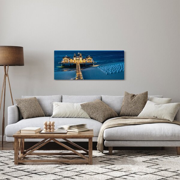 Obraz - hotel na pláži (120x50 cm)