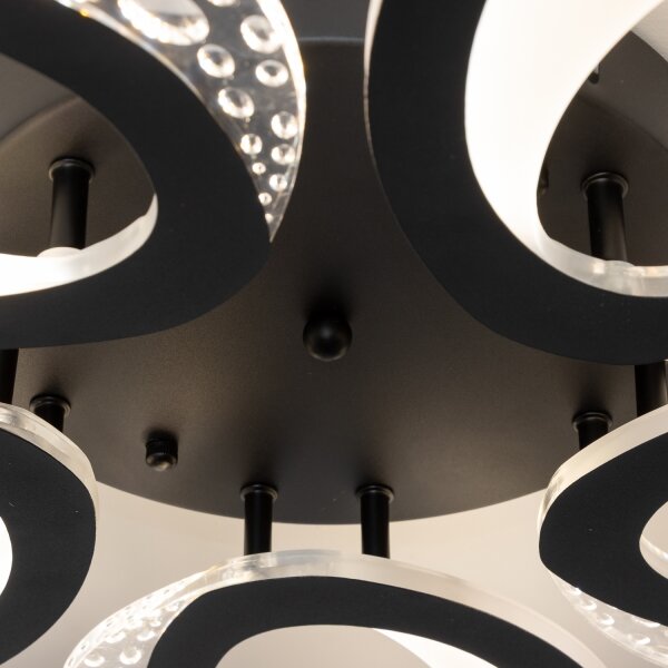 Brilagi - LED Stmievateľný prisadený luster TWIST LED/65W/230V 3000-6500K čierna + DO