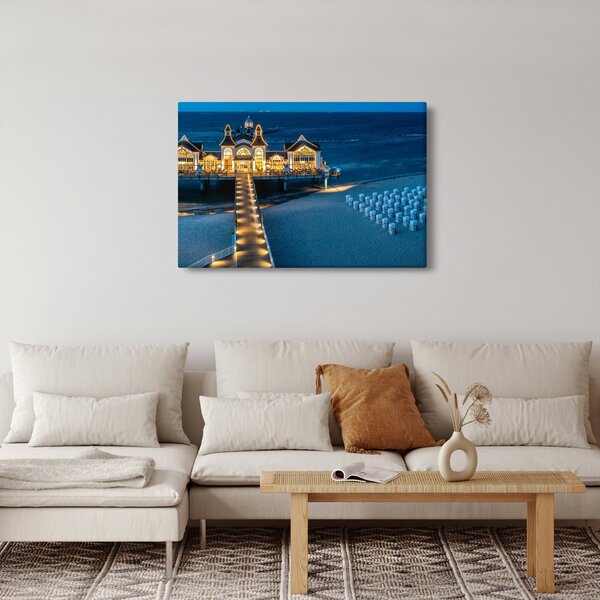 Obraz - hotel na pláži (90x60 cm)
