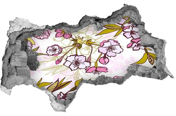 Nálepka 3D diera na stenu Čerešňové kvety nd-b-63762757