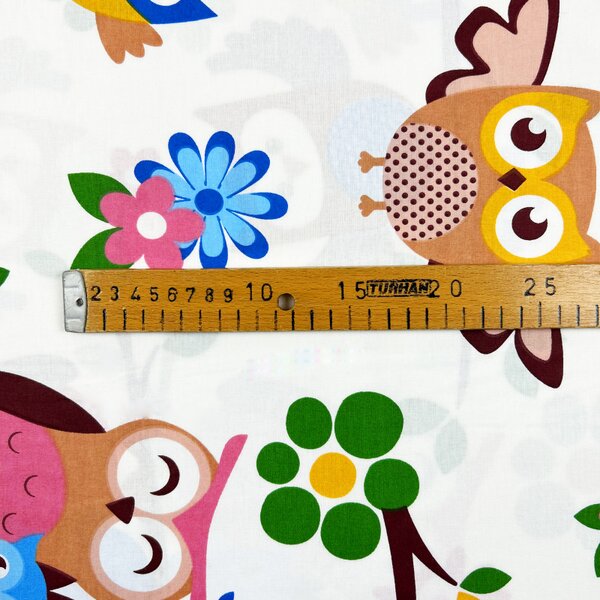 Ervi Bavlnená látka/plátno š.240cm - malej sovy č.10329-1, metráž