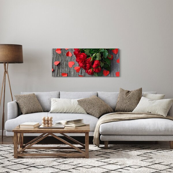 Obraz - kytica ruží (120x50 cm)
