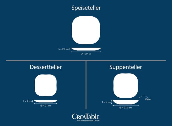 JEDÁLENSKÝ SERVIS, porcelán Creatable - Online Only bytové doplnky, Online Only