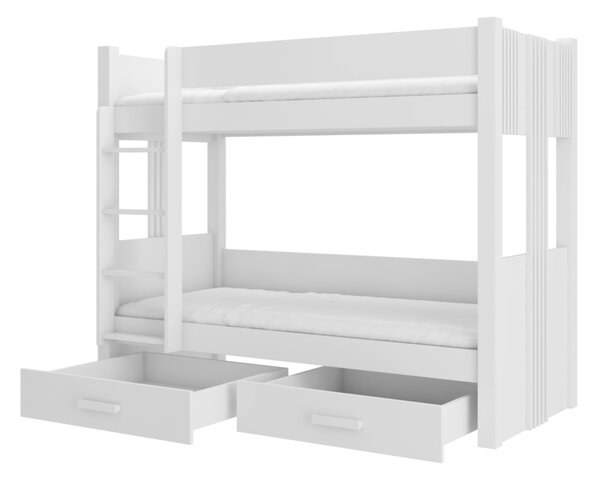 Detská poschodová posteľ SEVERIN, 90x200, biela
