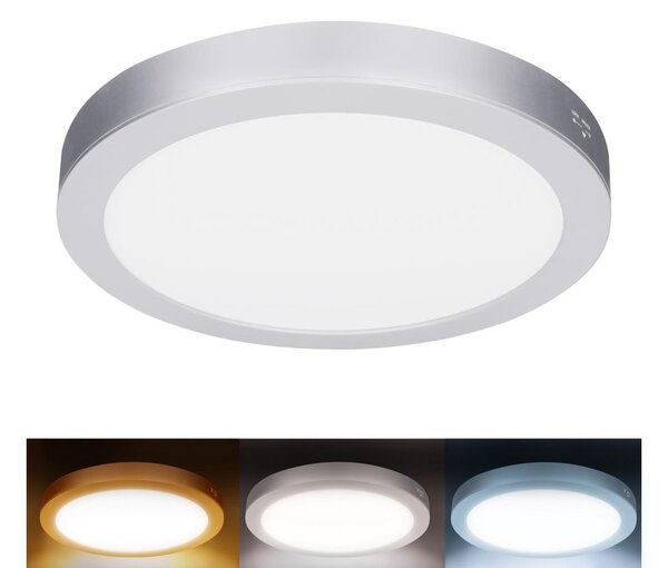 Solight WD242-S - LED panel 2v1 18W/230V 3000/4000/6000K priemer 22,5 cm IP54 strieborný