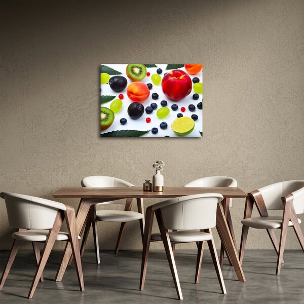 Obraz ovocia s kvapkami vody (70x50 cm)