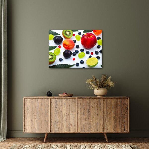 Obraz ovocia s kvapkami vody (70x50 cm)