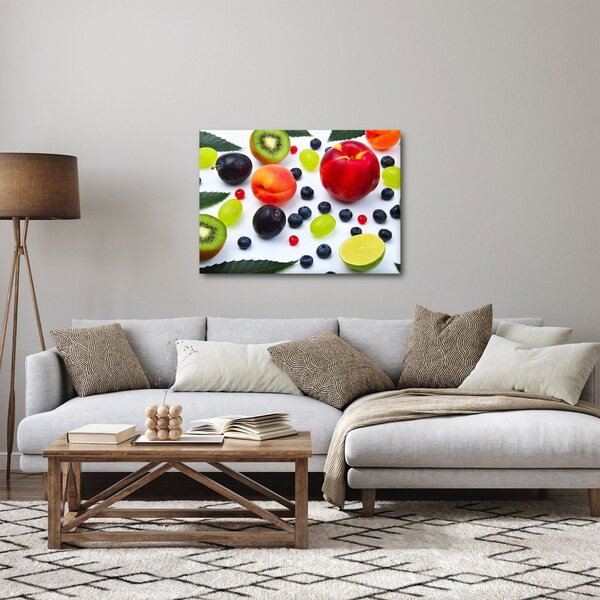 Obraz ovocia s kvapkami vody (70x50 cm)