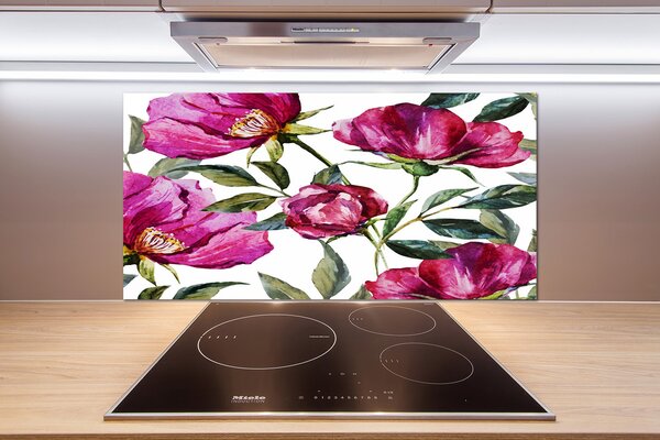 Panel do kuchyne Ružové pivónie pl-pksh-100x50-f-86204148