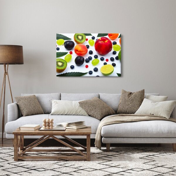 Obraz ovocia s kvapkami vody (90x60 cm)