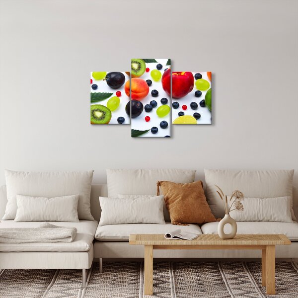 Obraz ovocia s kvapkami vody (90x60 cm)